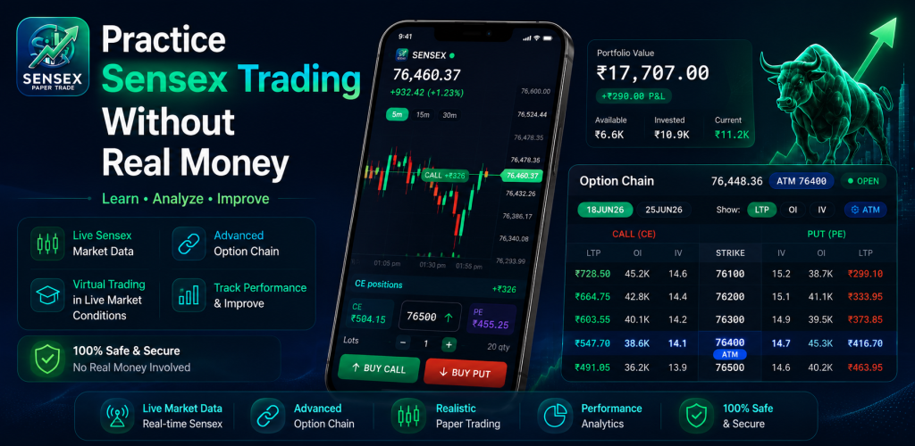 Paper Trade Sensex: BSE Options screenshot